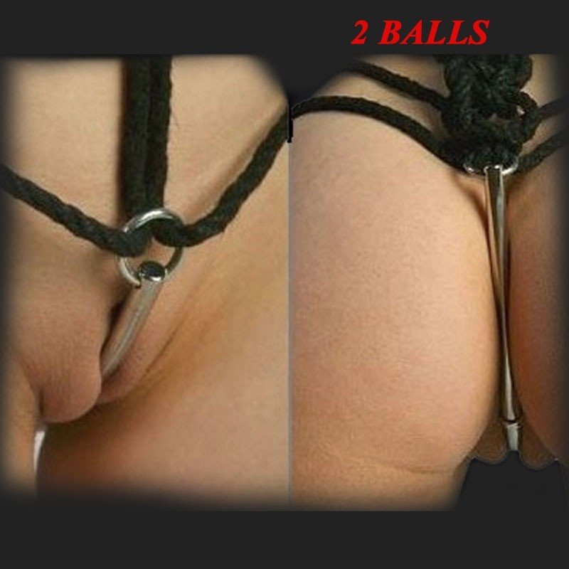 bdsm bondage  double ball chasteté femme