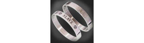 bdsm stainless steel bracelet jewelry - SLAVE with BDSM Triskel.