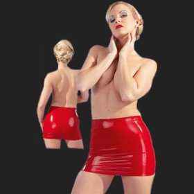 Latex-Mini jupe rouge