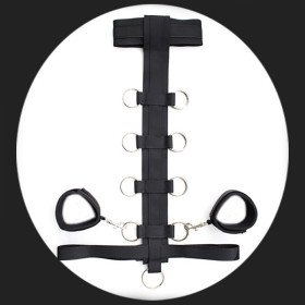 BDSM neck and wrist restraint harnesses 