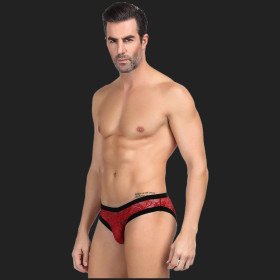 Culotte sexy en dentelle rouge pour hommes