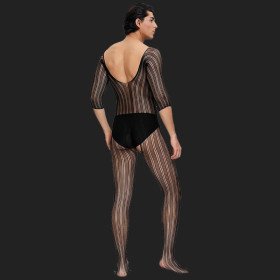 Bodystocking aus schwarzer Spitze für Männer