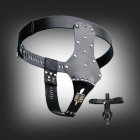 bdsm bondage leather woman chastity belt