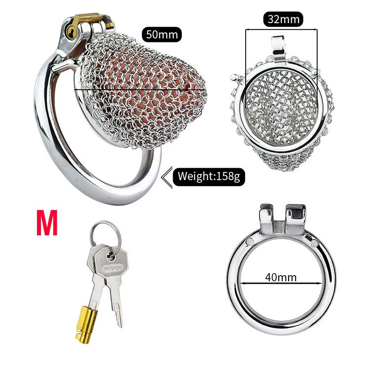 Cage de chasteté mailles acier inoxydable